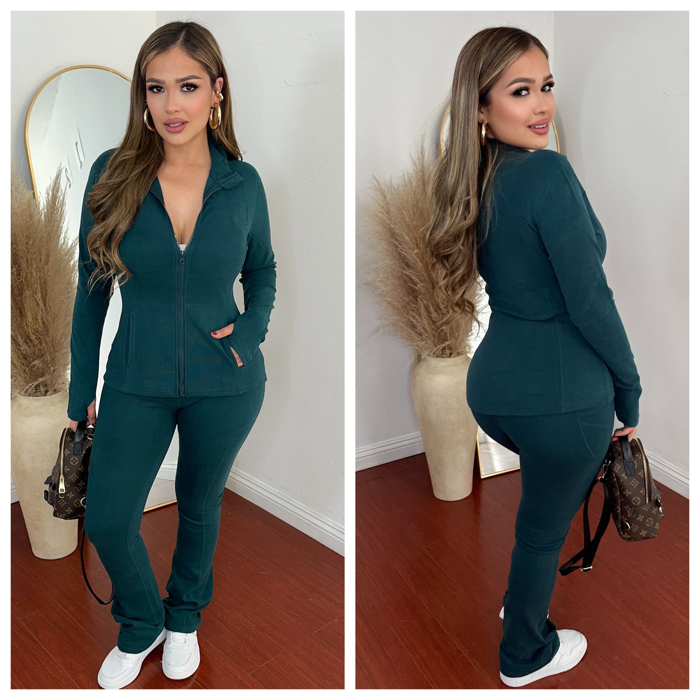 Lounge Around Pant Set - (GREEN)