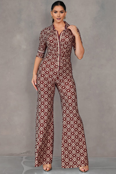 Grecia Jumpsuit - (BROWN)