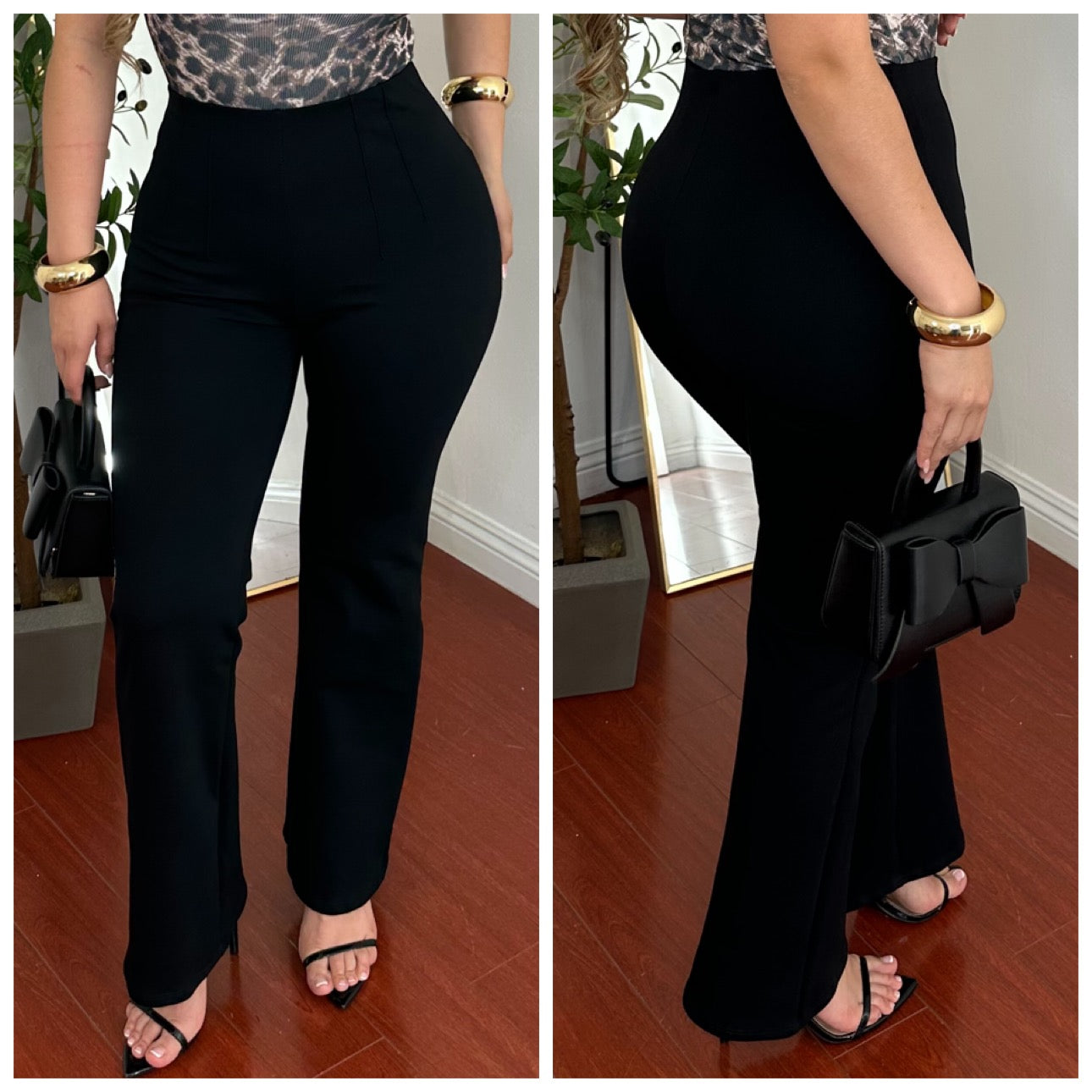 Andy Straight Leg Pants - (BLACK)