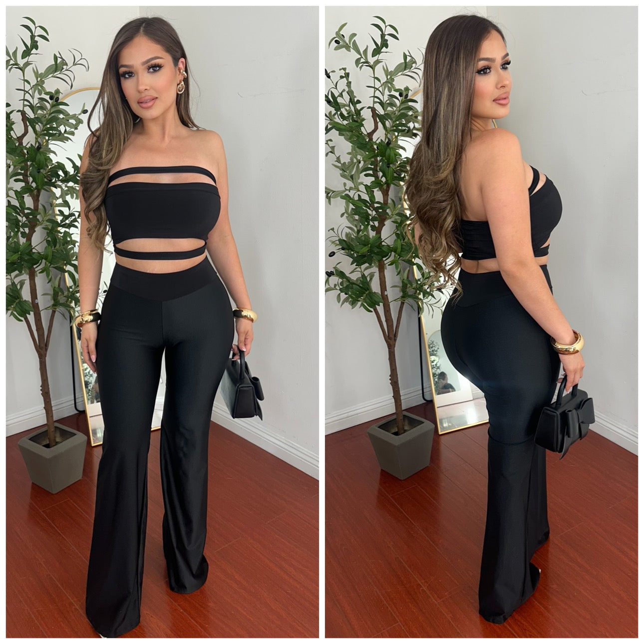 Noelia Pant Set - (BLACK)