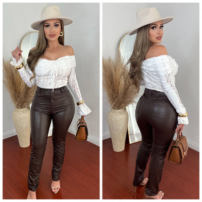 Angela Lace Crop Top - (IVORY/NUDE)