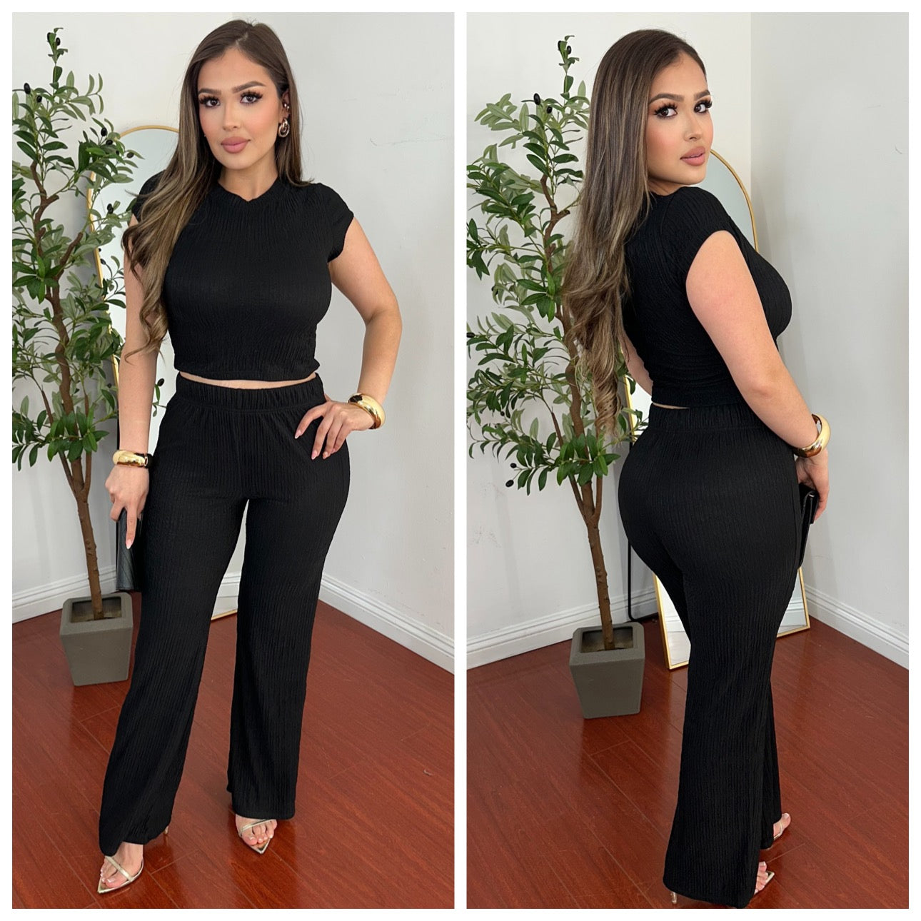 Nereida Pant Set - (BLACK)