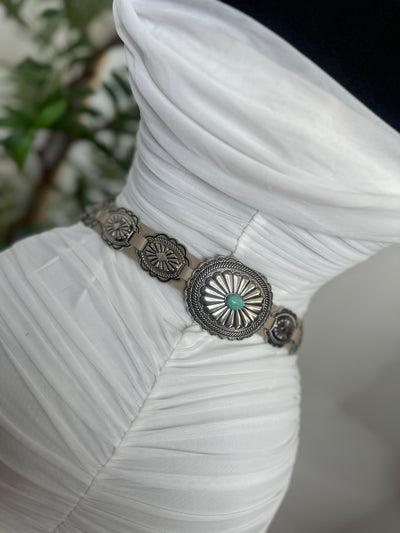 Beige Blue Pant Belt