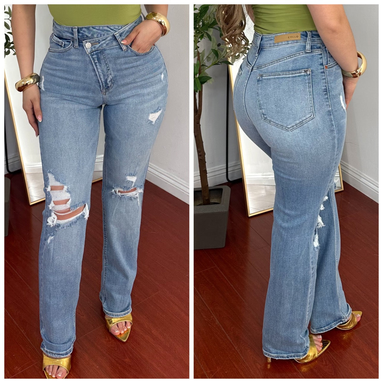 RomanHigh Rise Dad Jeans - (LIGHT DENIM)
