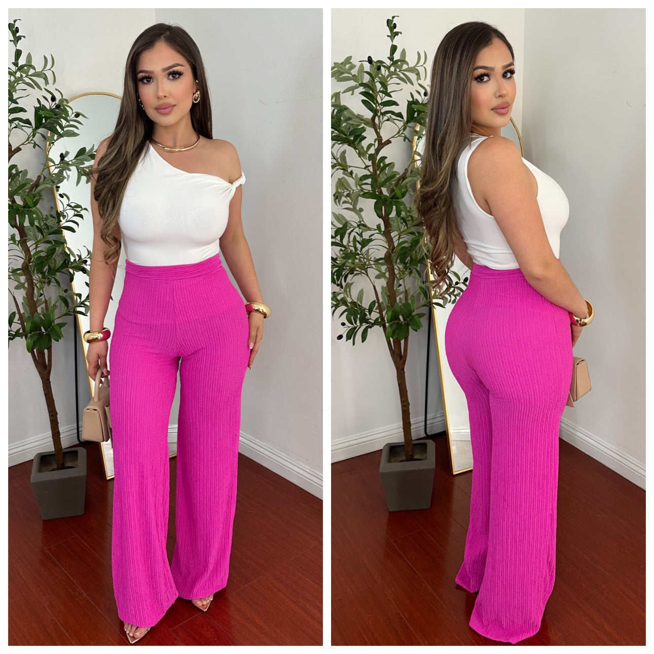 Quinta Pants - (FUCSHIA)