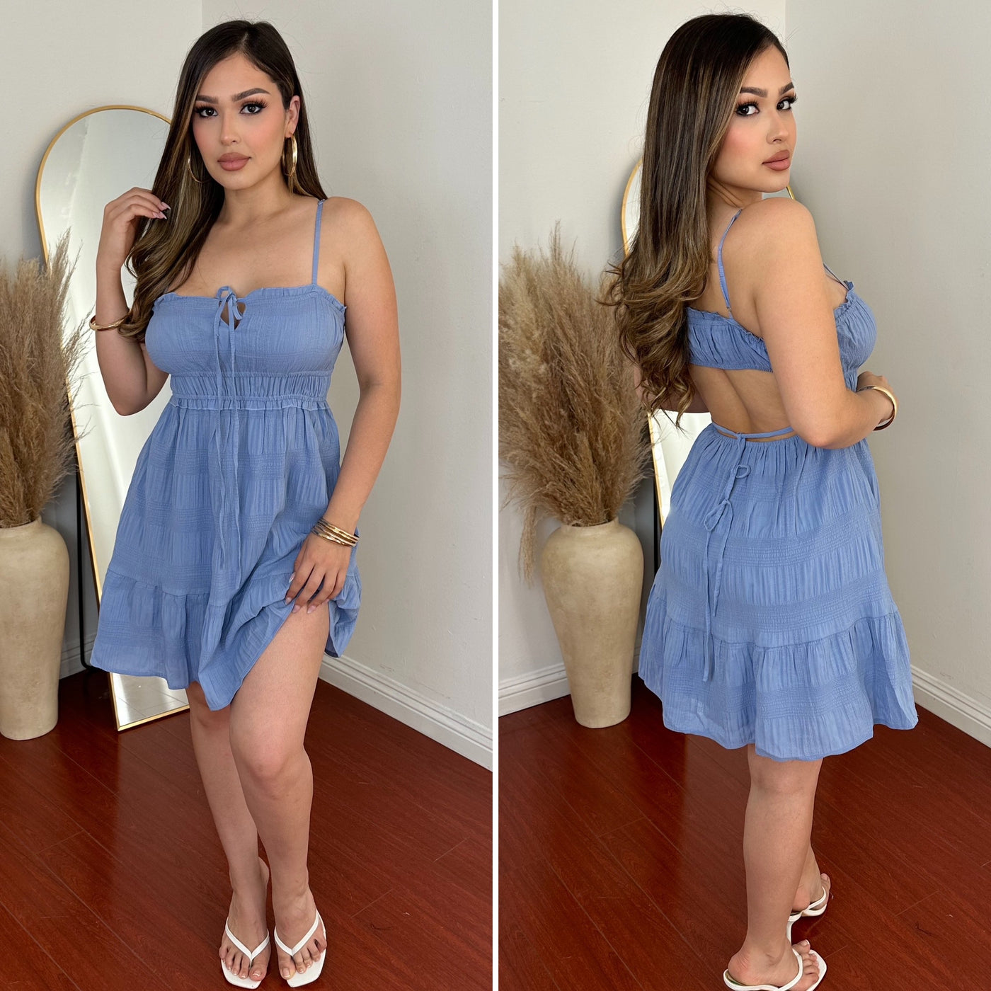 Areli Dress - (BLUE)