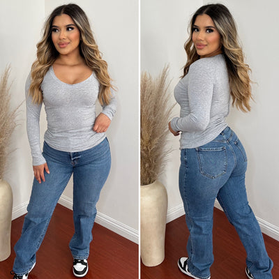 Everyday Long Sleeve -(HEATHER GREY)