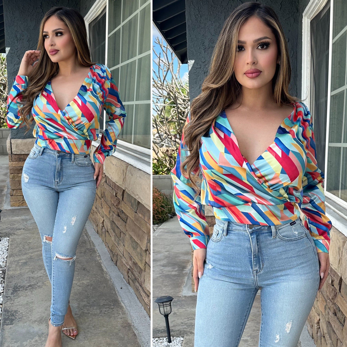 MULTI STRIPPED Top