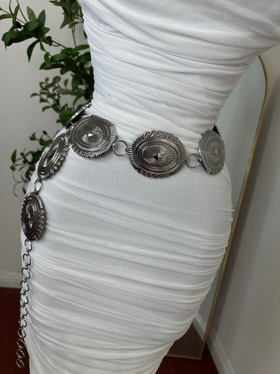 THICK DIAMOND Silver ADJUSTABLE BELT