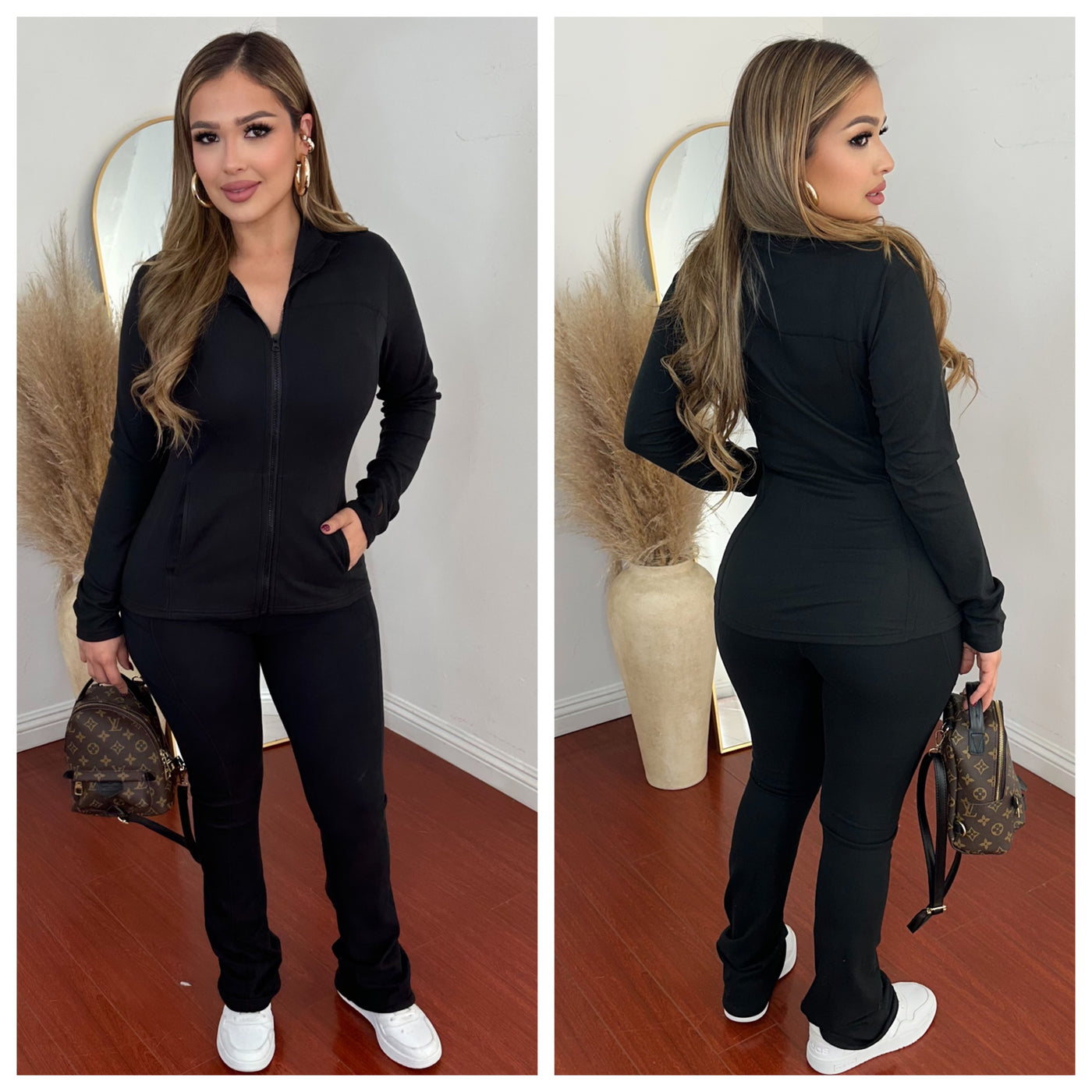 Lounge Around Pant Set - (BLACK)