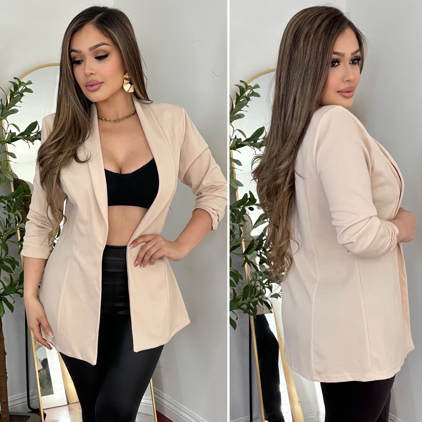 ELMIE BLAZER - (KHAKI)