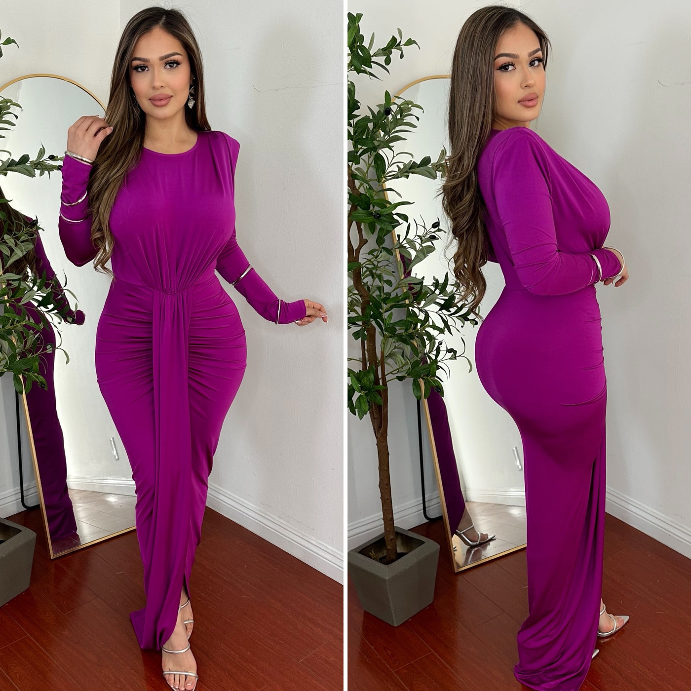 Centinela Maxi Dress - (MAGENTA)