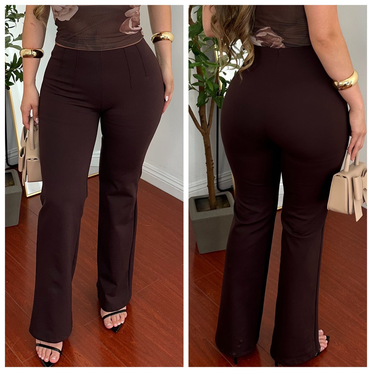 Andy Straight Leg Pants - (BROWN)