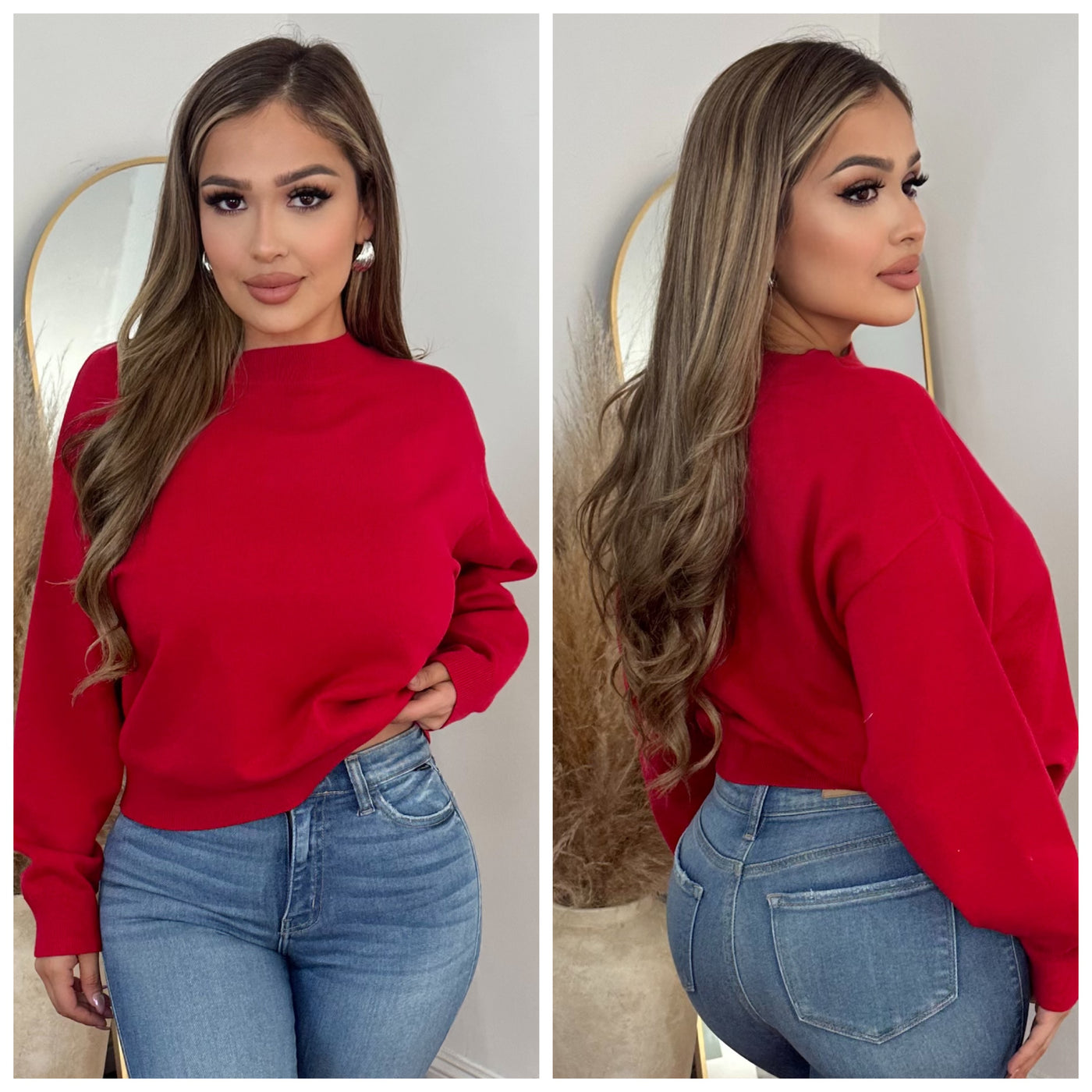 Andreina Sweater Top - (RED)