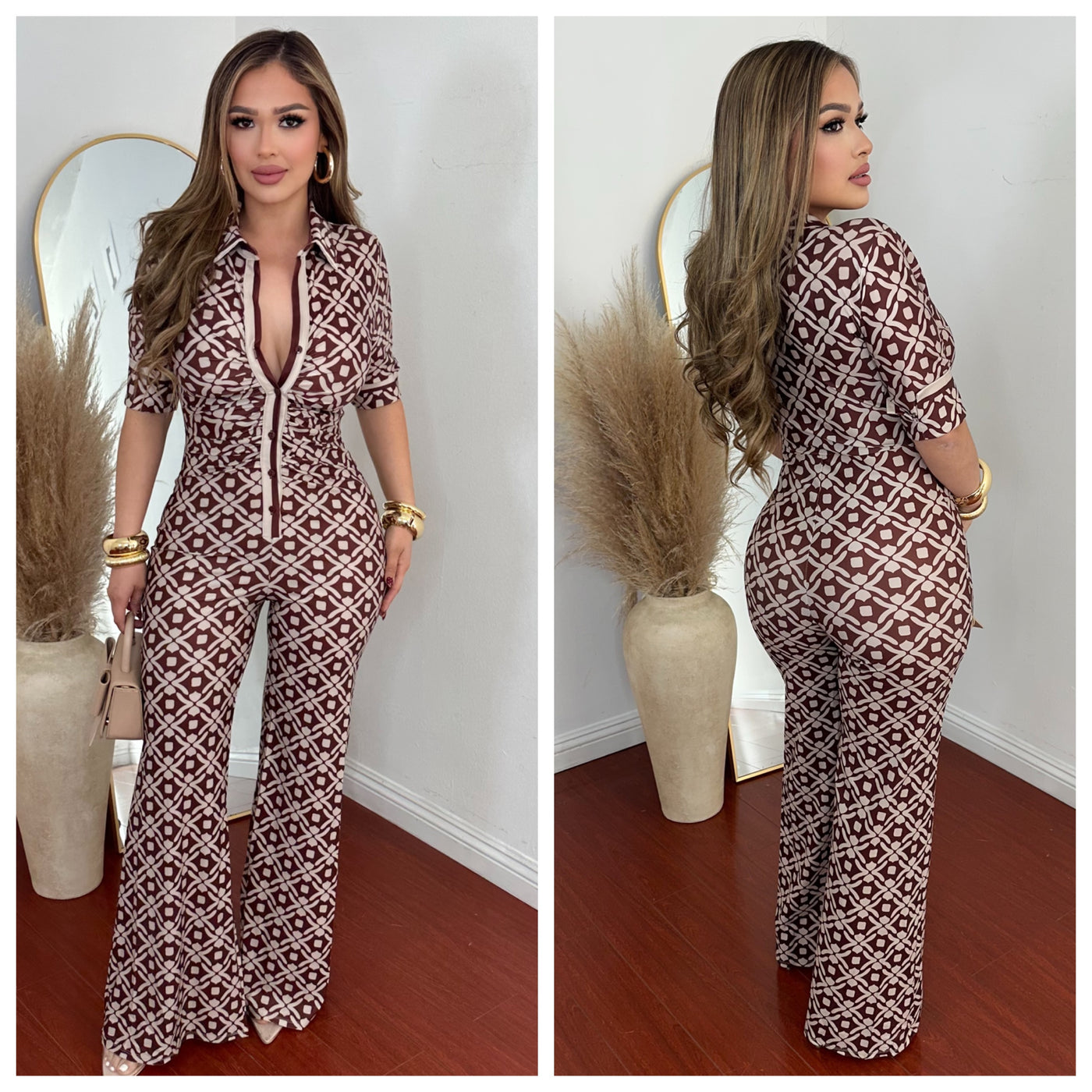 Grecia Jumpsuit - (BROWN)