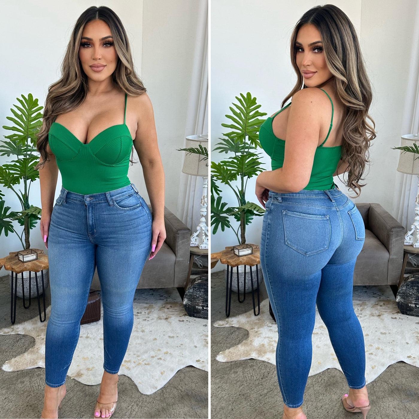 Kelly Green Ribbed Bodysuit