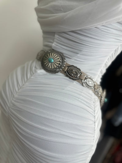 Beige Blue Pant Belt