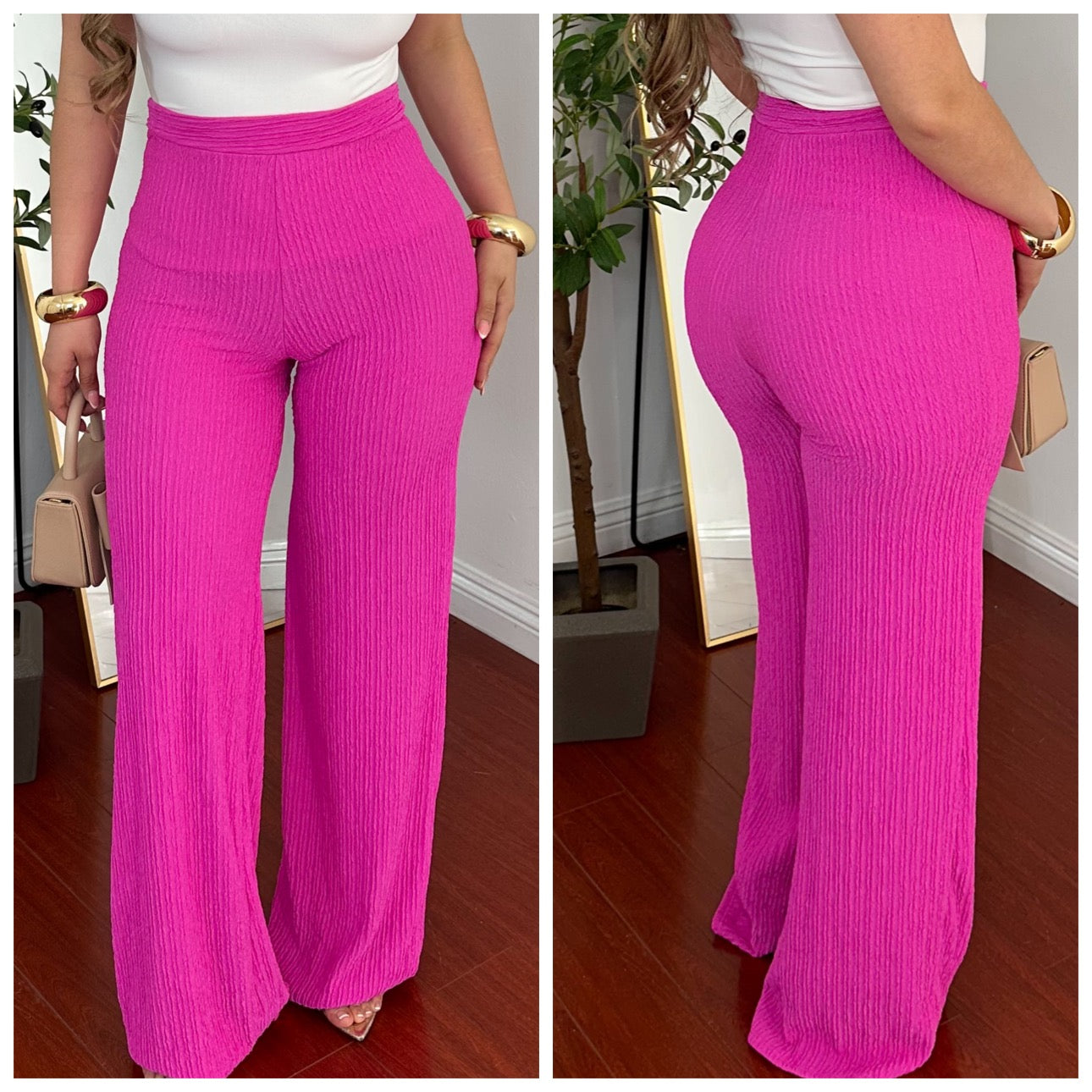 Quinta Pants - (FUCSHIA)