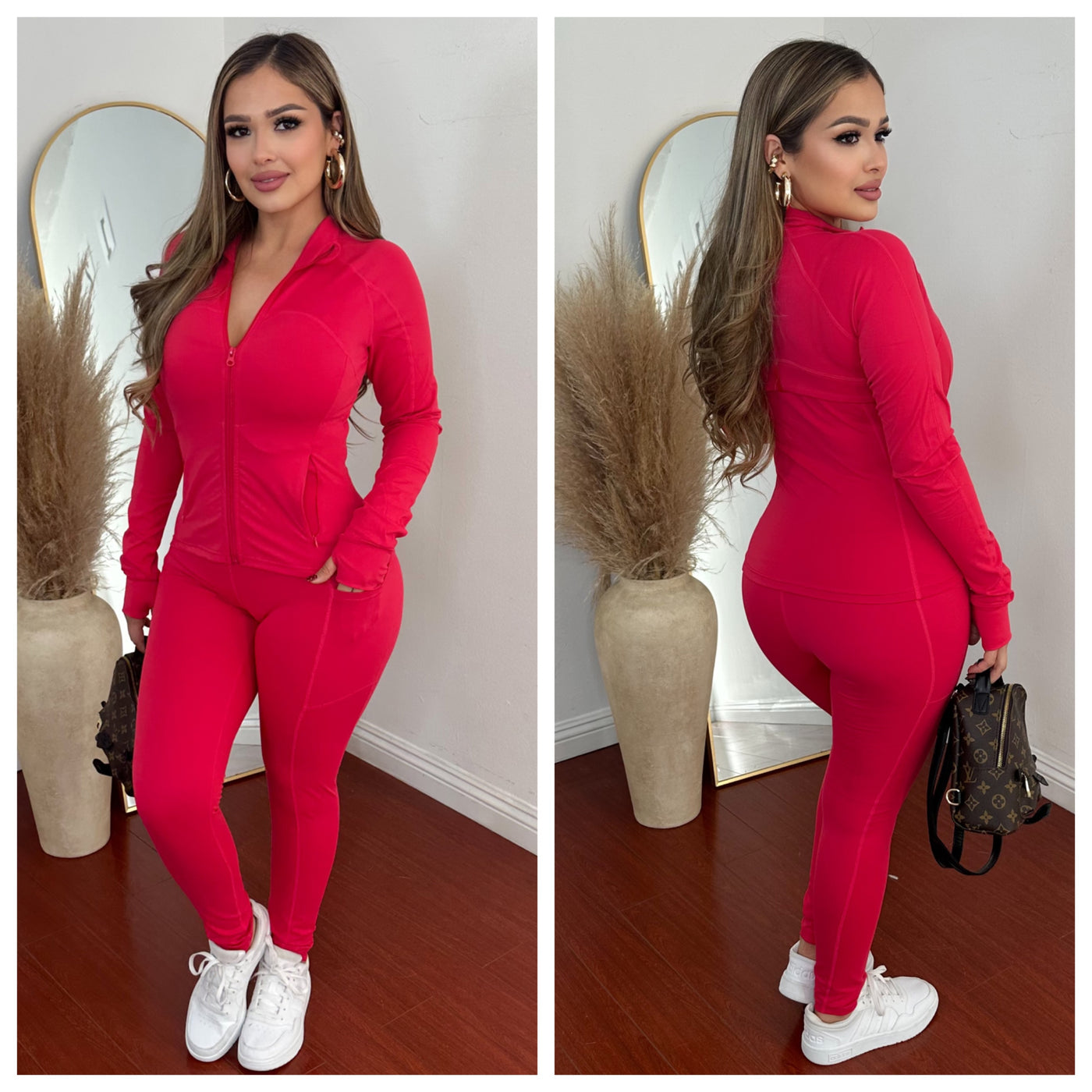 Claudette Pant Set - (FUCHSIA)