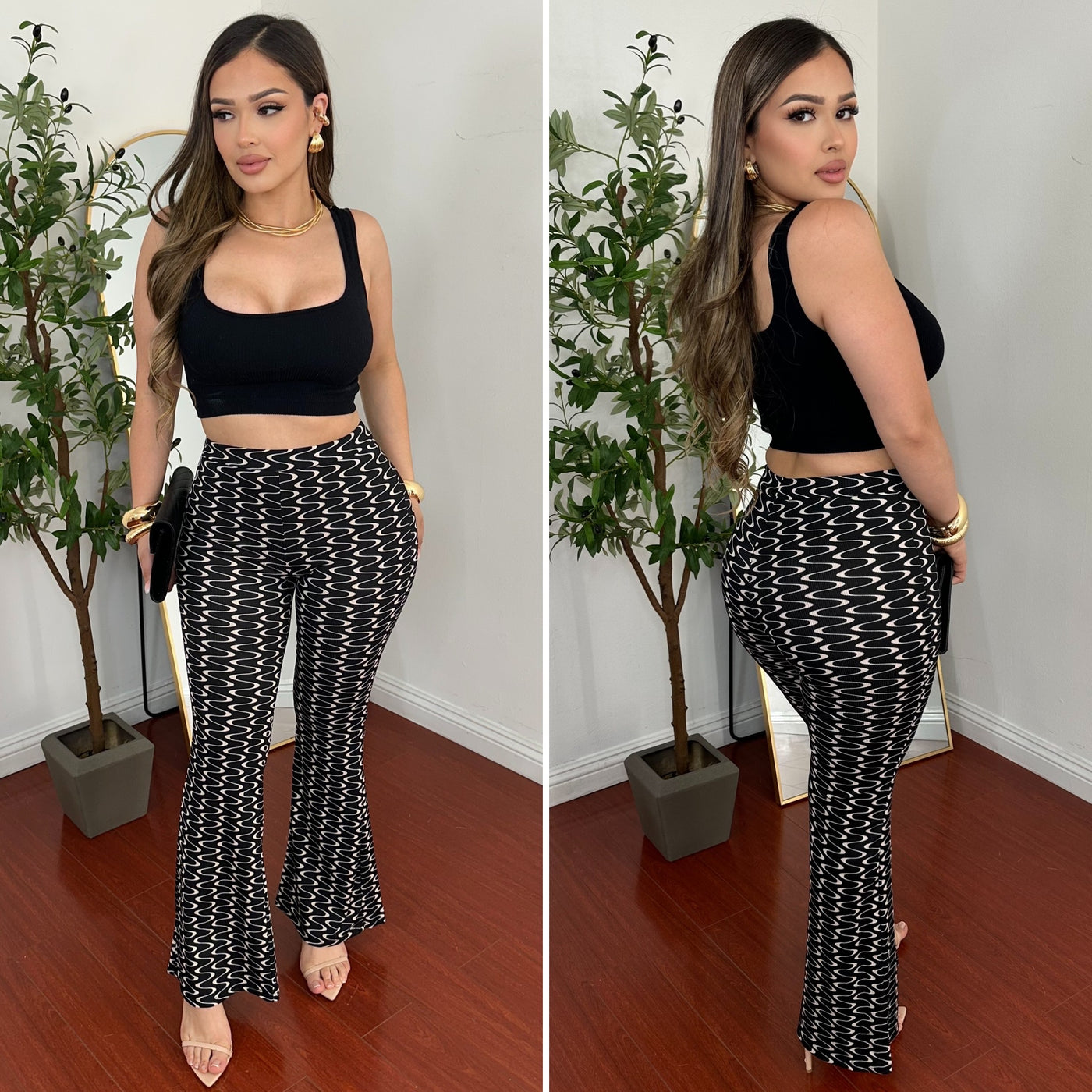 Sarah Flare Bottoms - (BLACK)