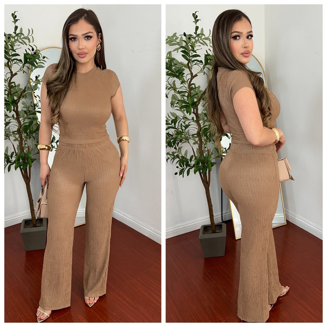 Nereida Pant Set - (MOCHA)