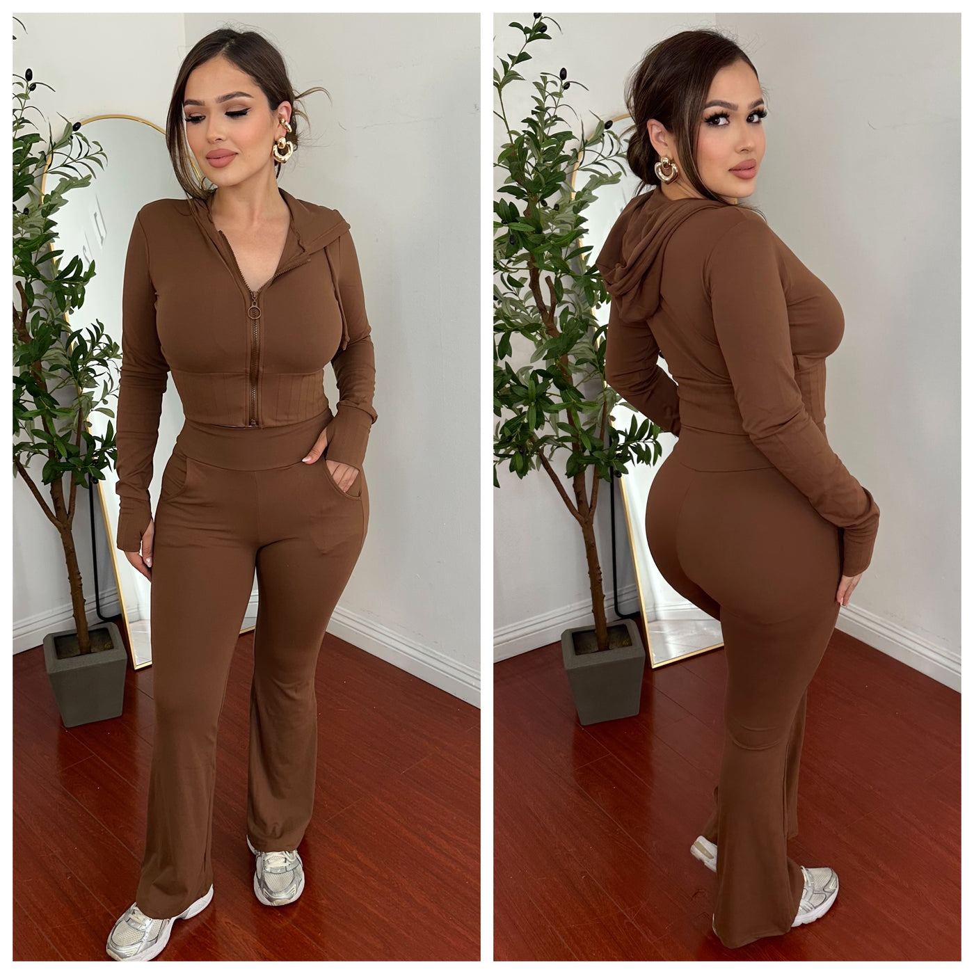 Ashley Pant Set - (RUST)