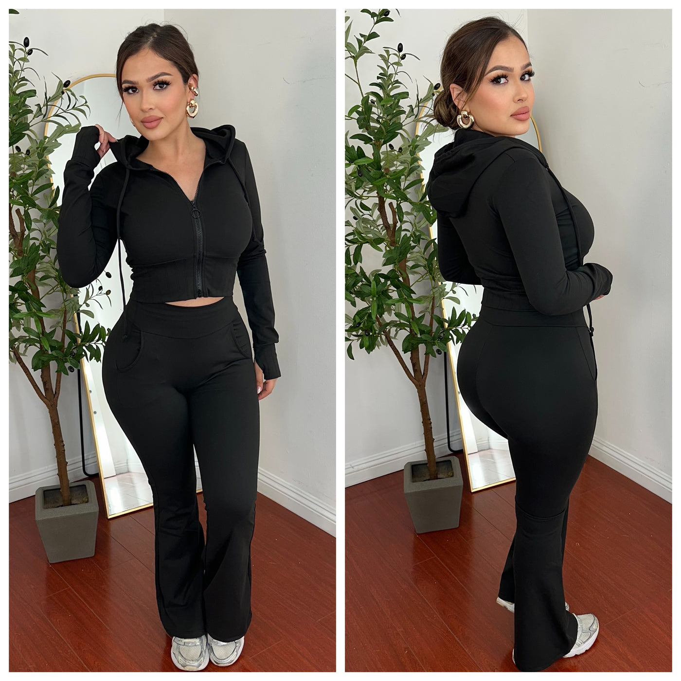 Ashley Pant Set - (BLACK)