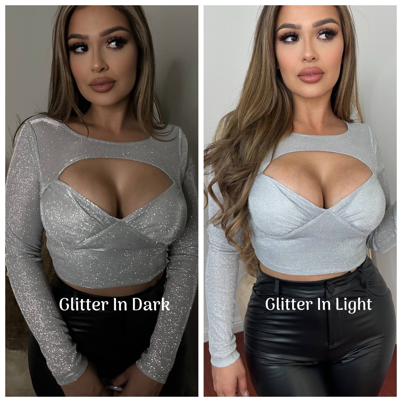 Disco Ball Crop Top - (SILVER)