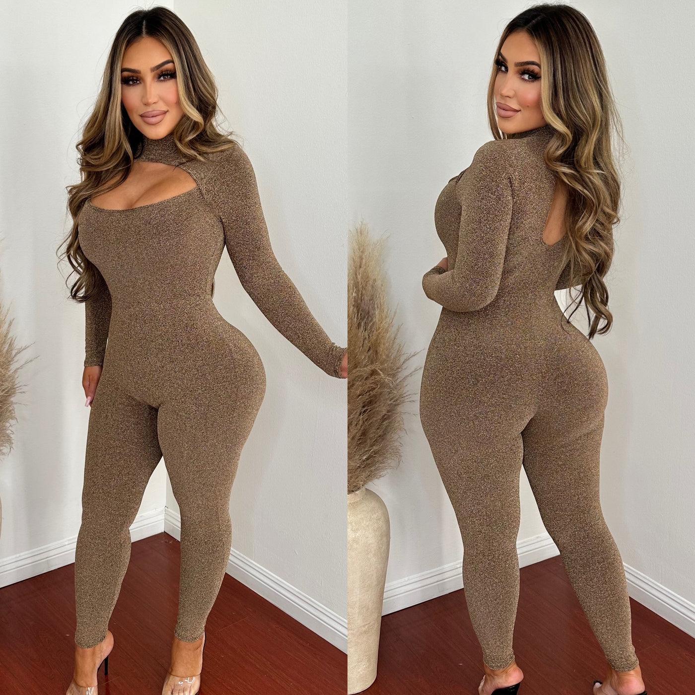 Your Favorite Eve Shinny Jumpsuit - (GOLD)