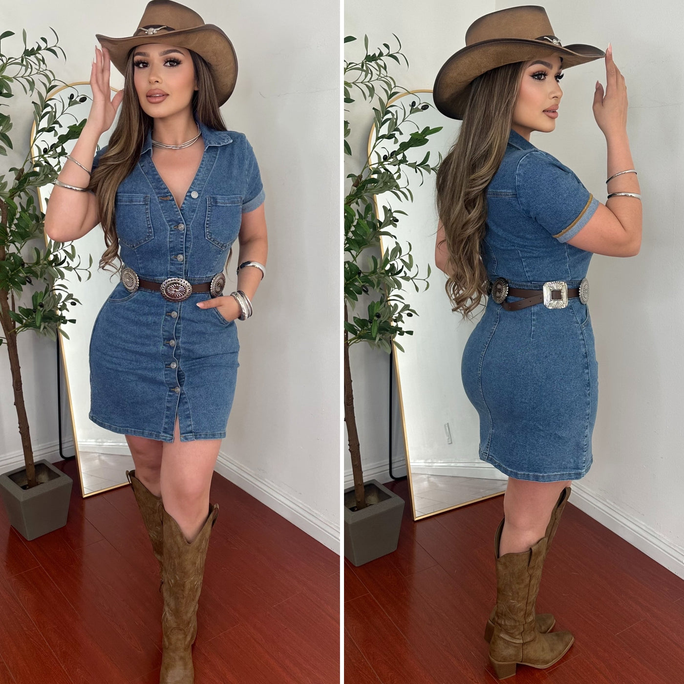 Odalis Mini Dress - (DENIM)