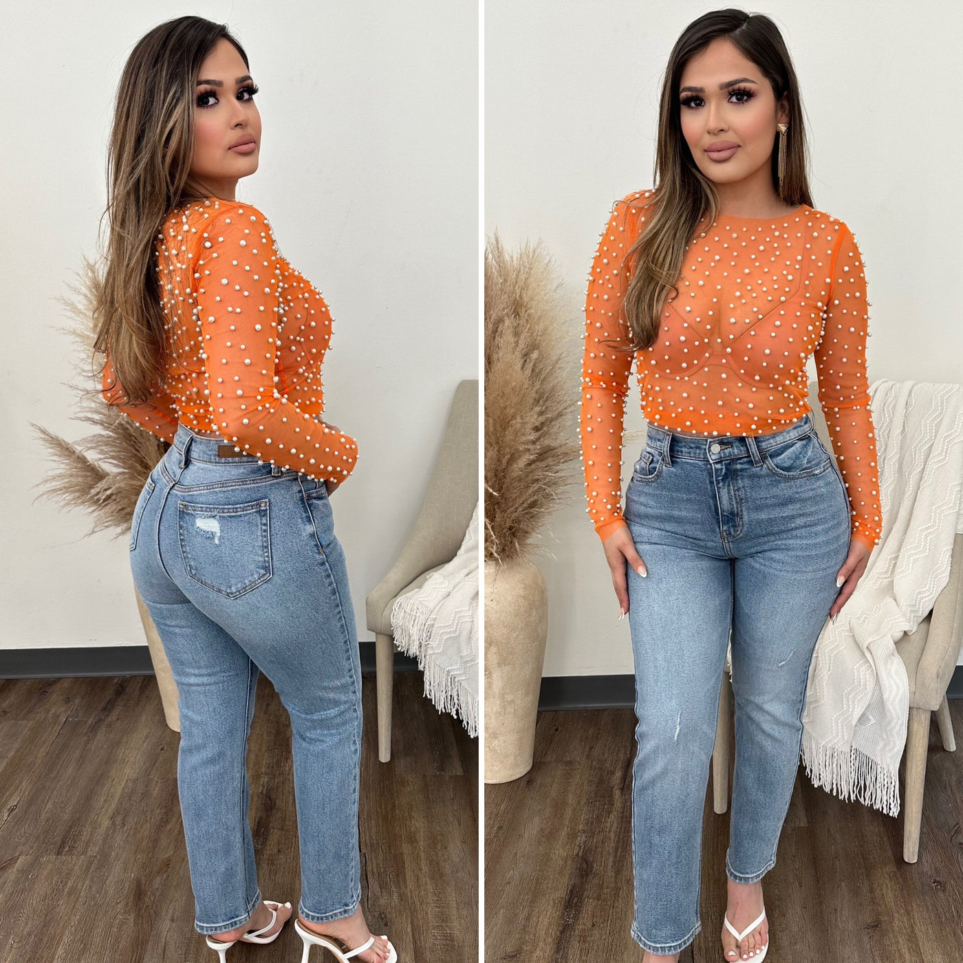 Frikitona Pearl Top - (ORANGE)