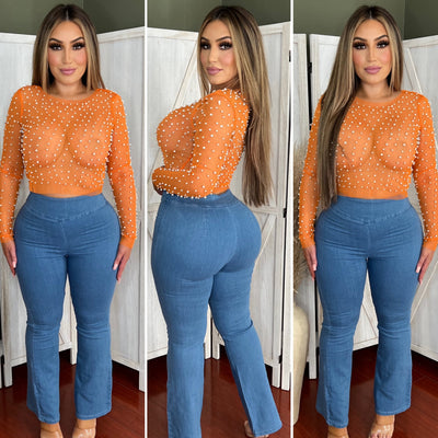 Frikitona Pearl Top - (ORANGE)