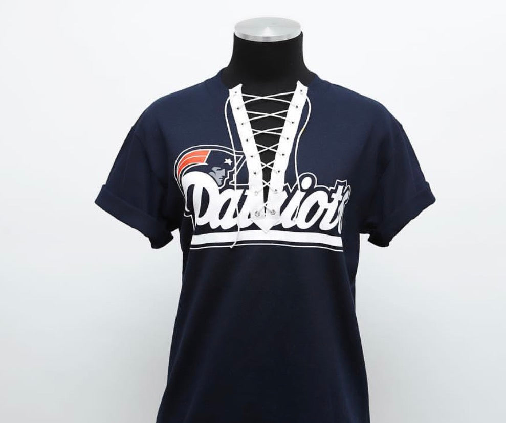 Patriots Lace Up Tee (READY TO SHIP)