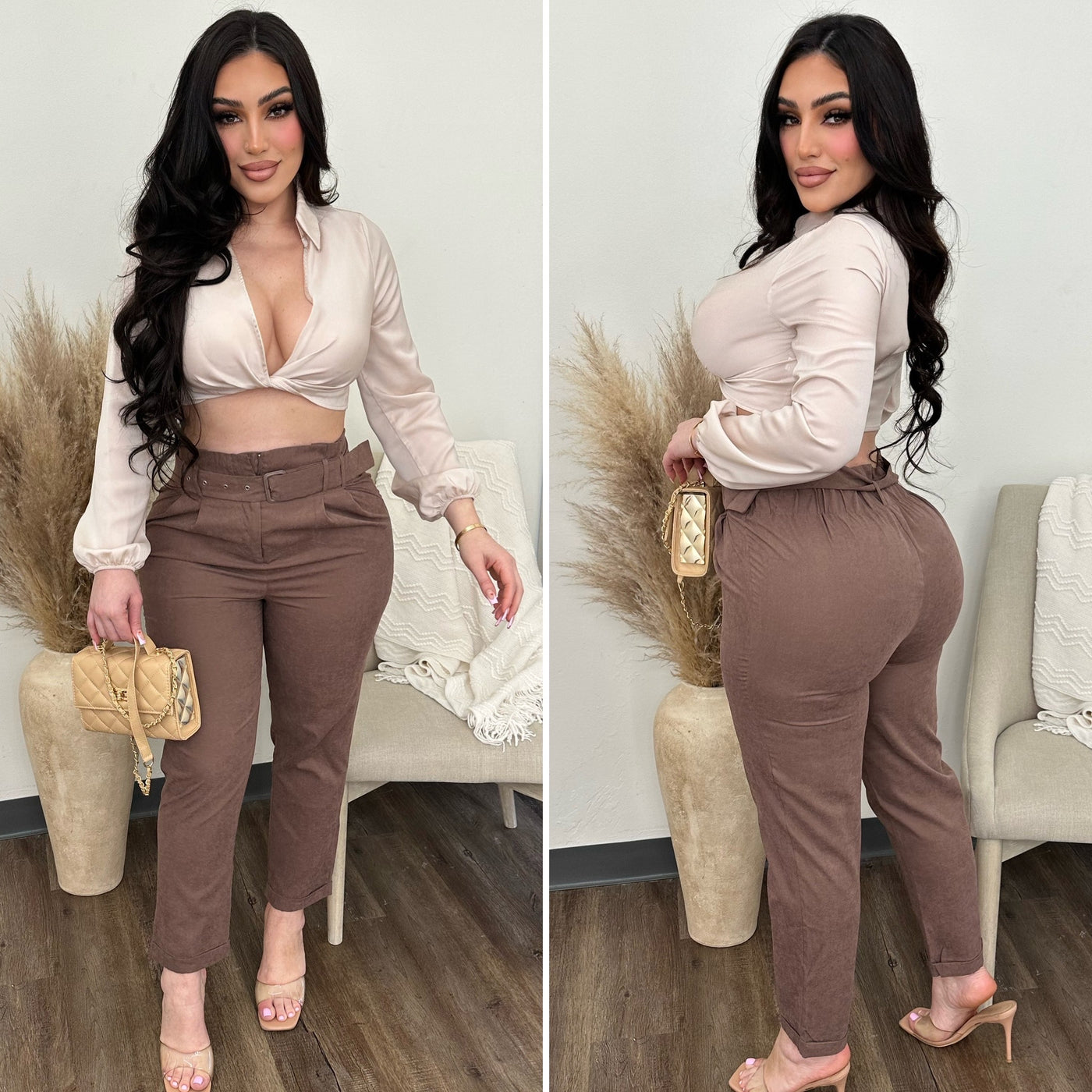 Girls Night Satin Top  - (IVORY)