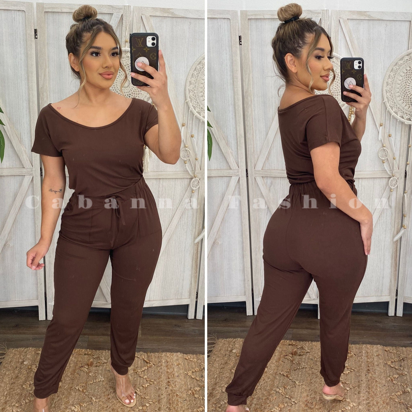 Sabela Jumpsuit - (COFFEE)