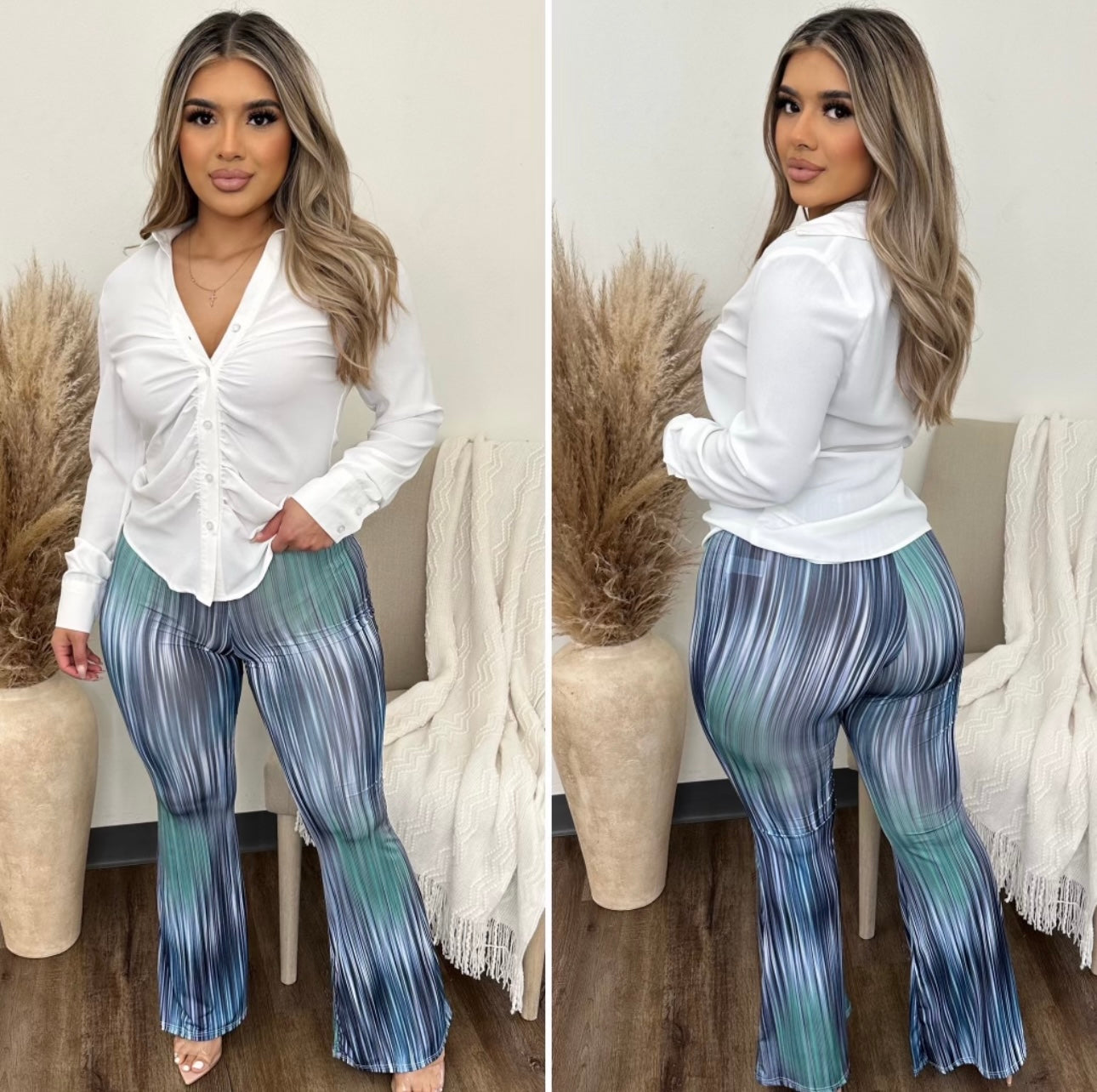 Girly Chic Pants  - (BLUE)