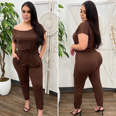 Sabela Jumpsuit - (COFFEE)