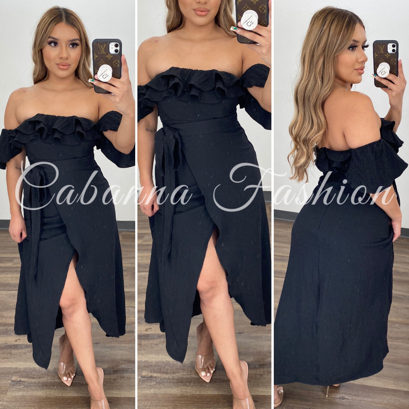 Raven Maxi Dress - (BLACK)